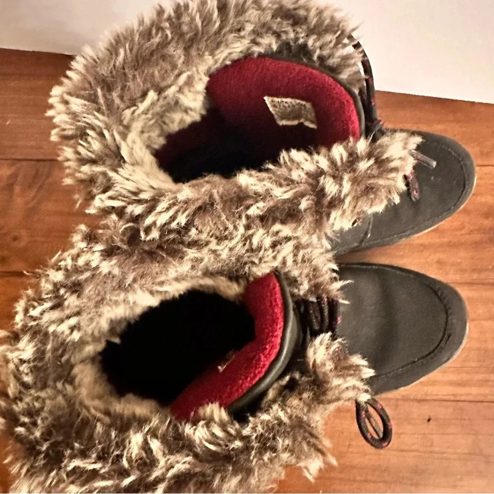Sperry Topsider Original Style Winter Snow‎ Boots Worn Once Brown Red Sz 6,5